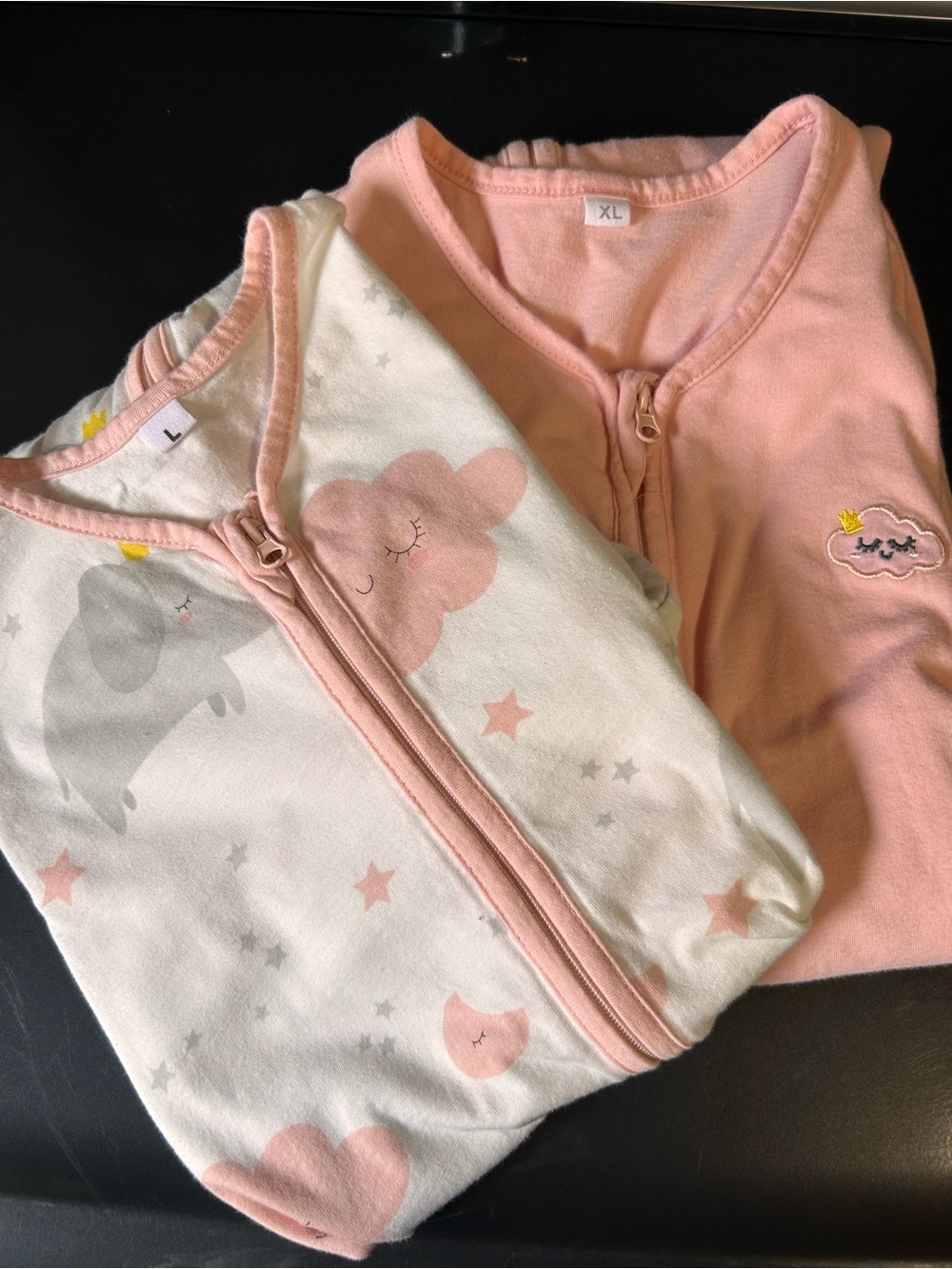 TILLYOU Baby Sleep Sack 2-Pack - Pink & Cloud Elephant